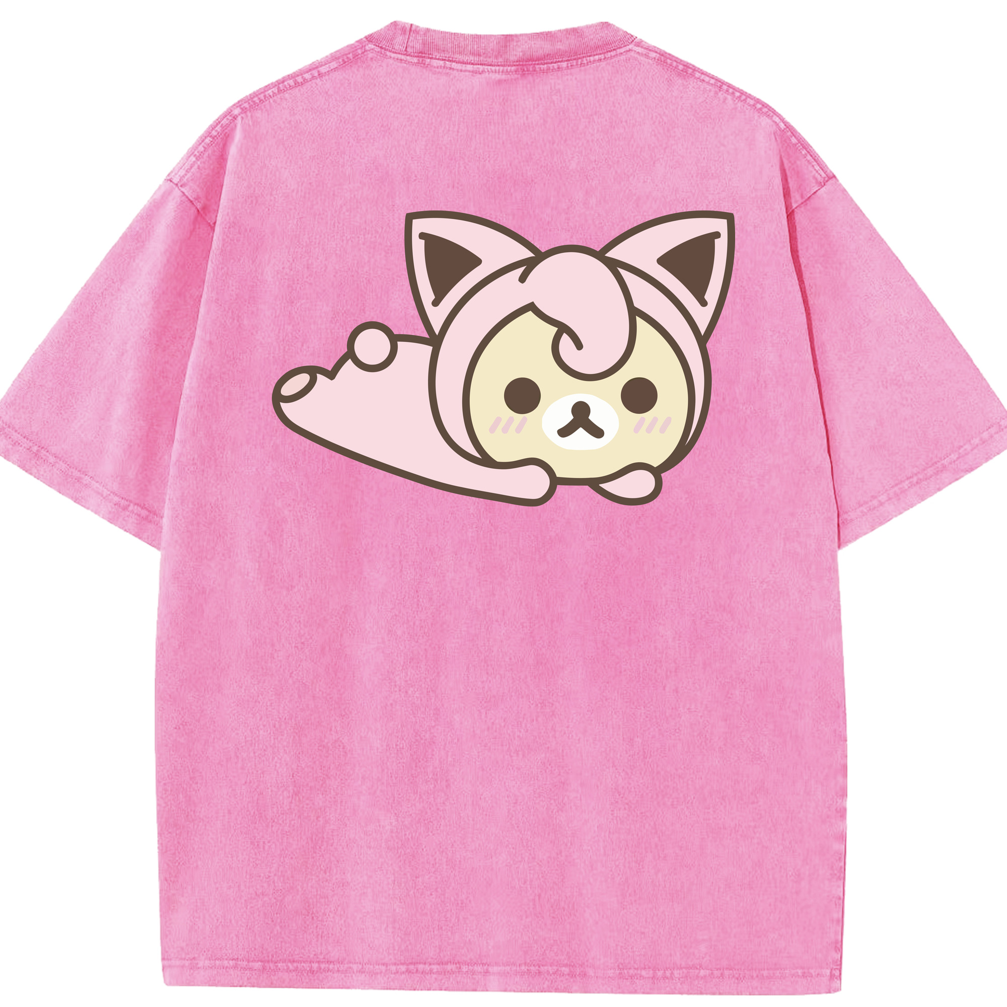 （画像用） リラックマ リラックマ キイロイトリ Rilakkuma Korilakkuma Kiiroitori 綿100% ヴィンテージ風 半袖Tシャツ（背面プリント）